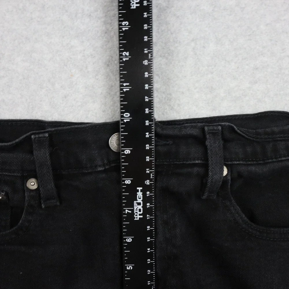 Levi's 514 Jeans Mens 32x25 Straight Fit Cropped Raw Hem Stretch Denim‎ Black